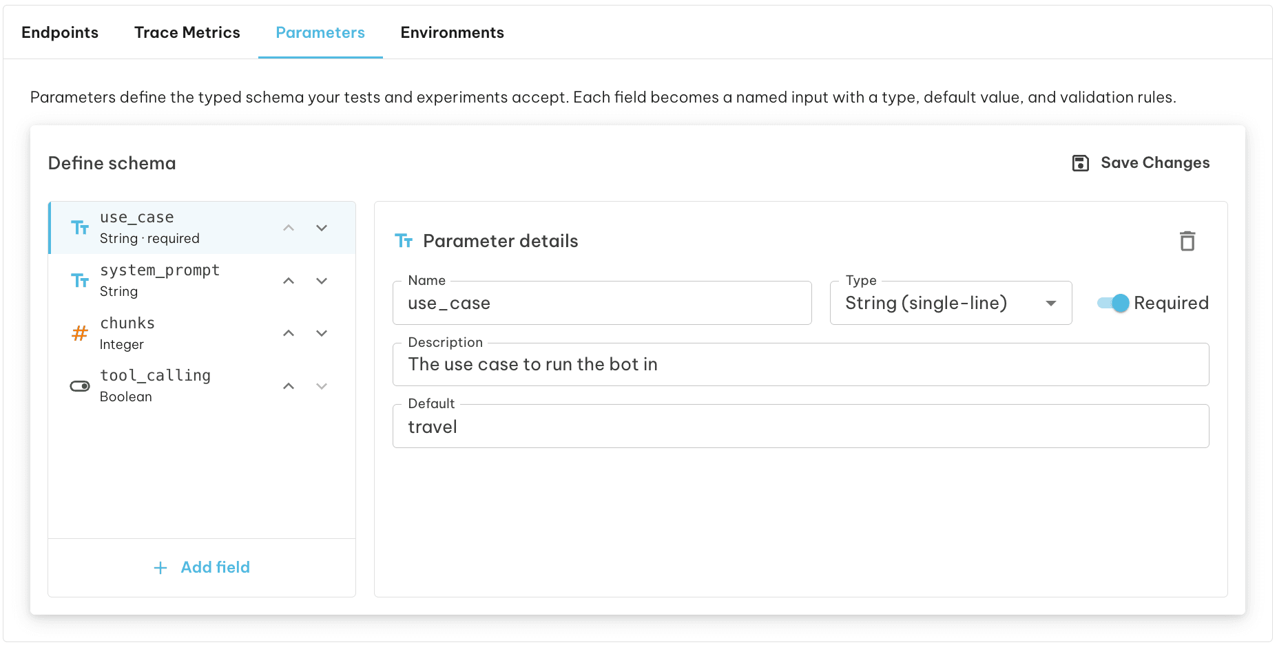 Parameter Schema Editor