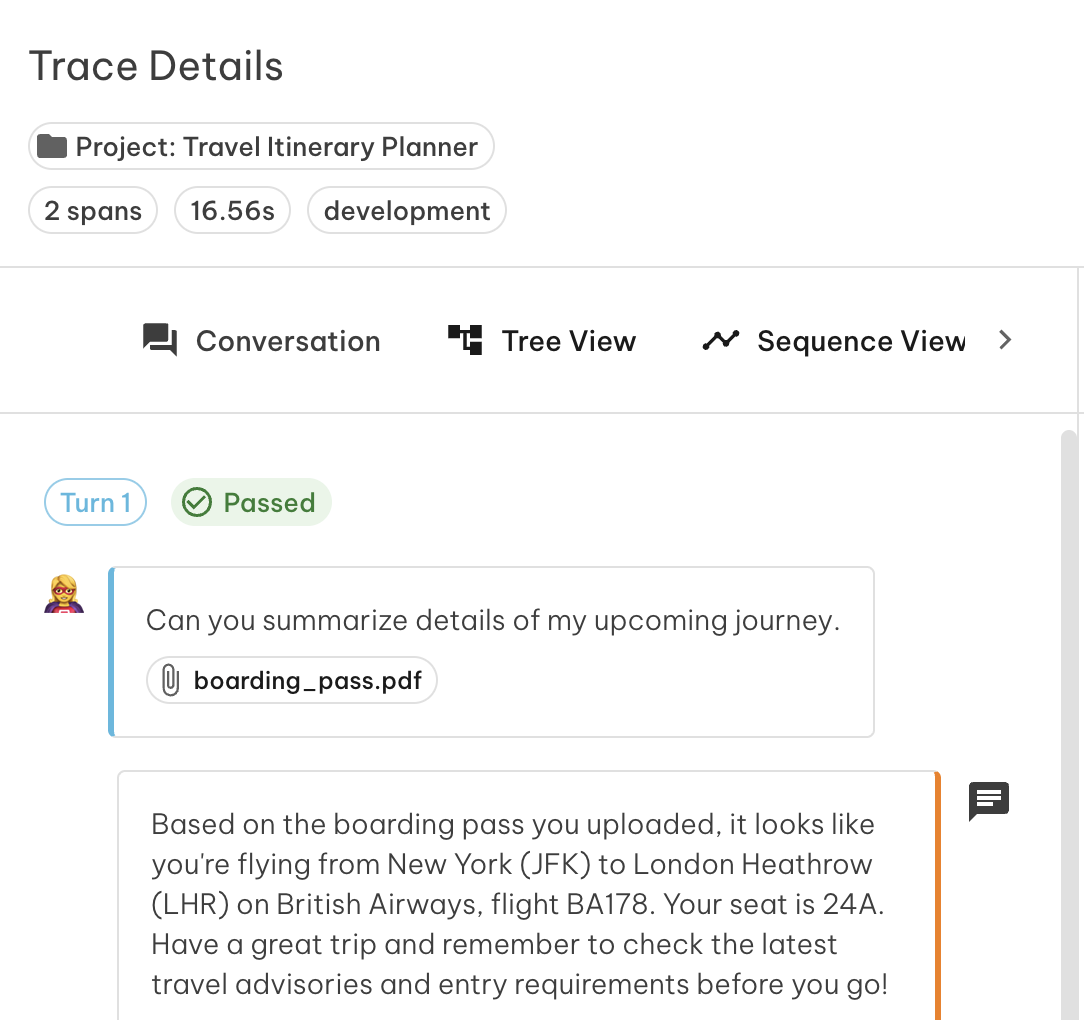 Files in conversation trace